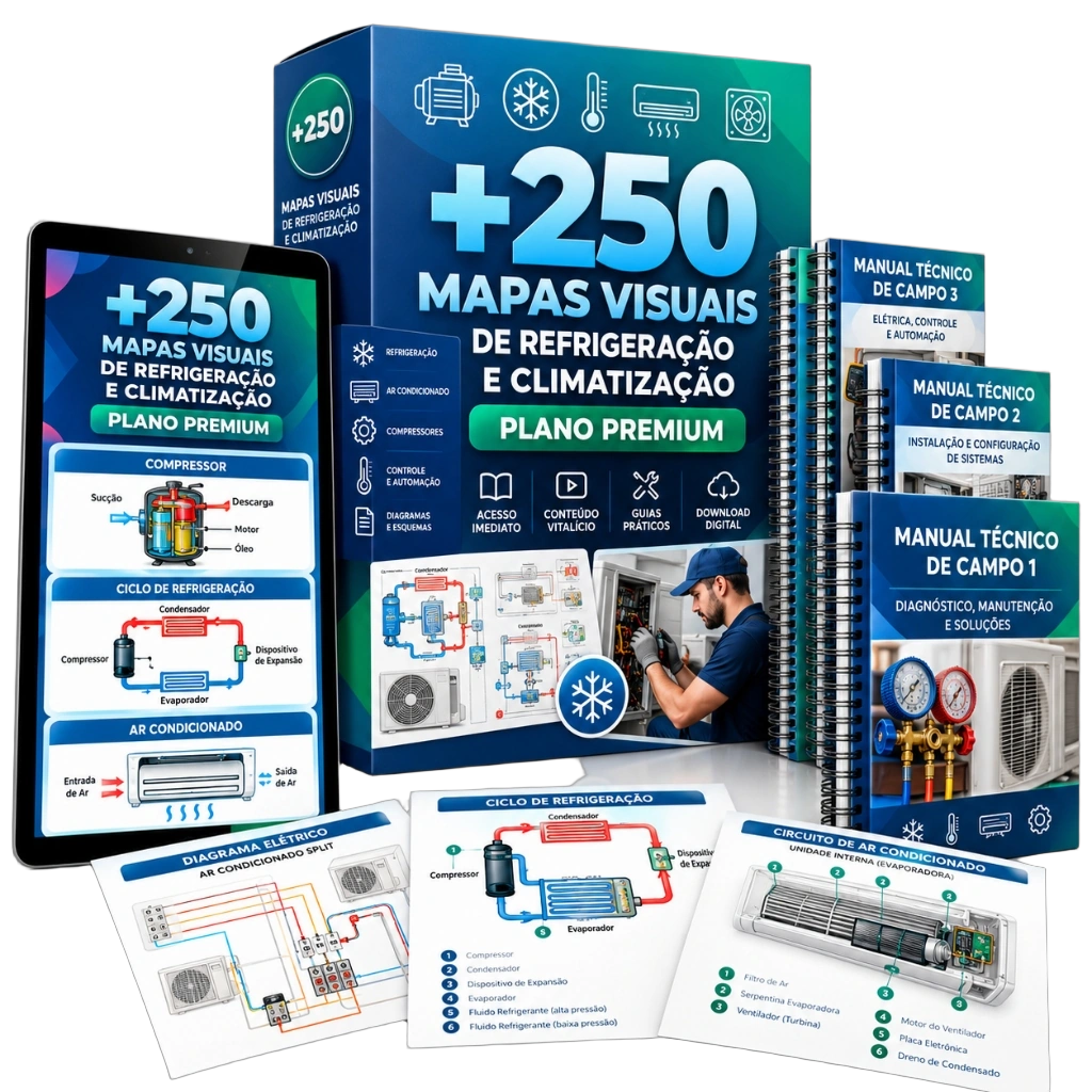 +250 Mapas Visuais de Refrigeração & Climatização